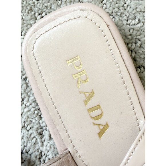 Prada Nude Patent Leather T-Strap Sandals Women's Size: 7 - Picture 4 of 11
